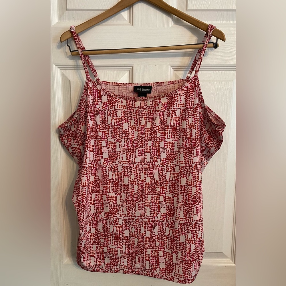 Lane Bryant Adjustable Tank Top in red & white. 22/24